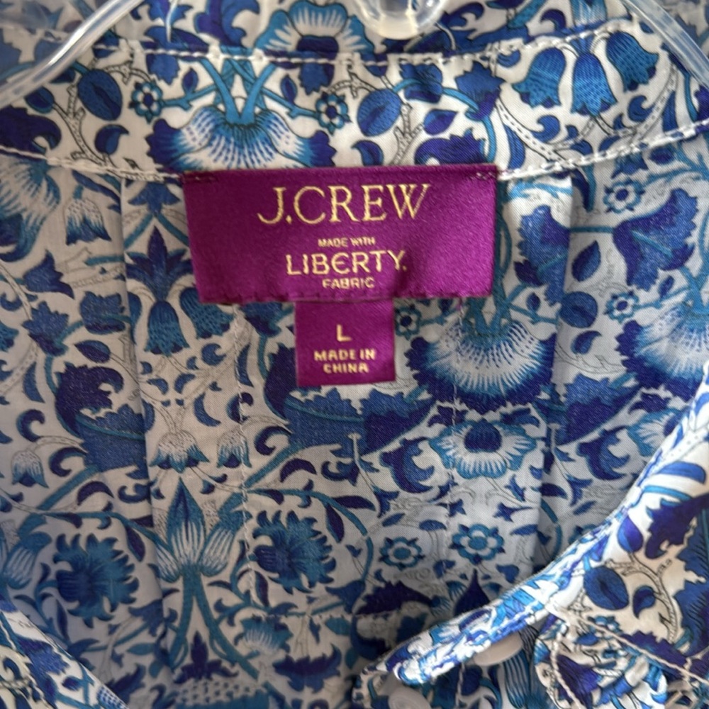 JCrew Ruffle-trim button-up shirt in Liberty® Lodden fabric - Picture 6 of 11